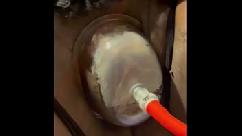 Pussy pump squirting orgasm labia spread wide