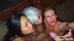 Wild ciren verde fodeu hardcore com peituda asiática no grupo