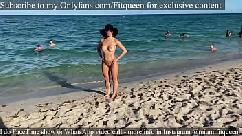 Amateur fitqueen teen cause a circle of men at public nude beach