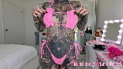 Micro biquíni com babados rosa try on haul melody radford