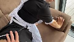 Empregada safadinha levando pica no cuzinho do seu patrão para manter o seu emprego